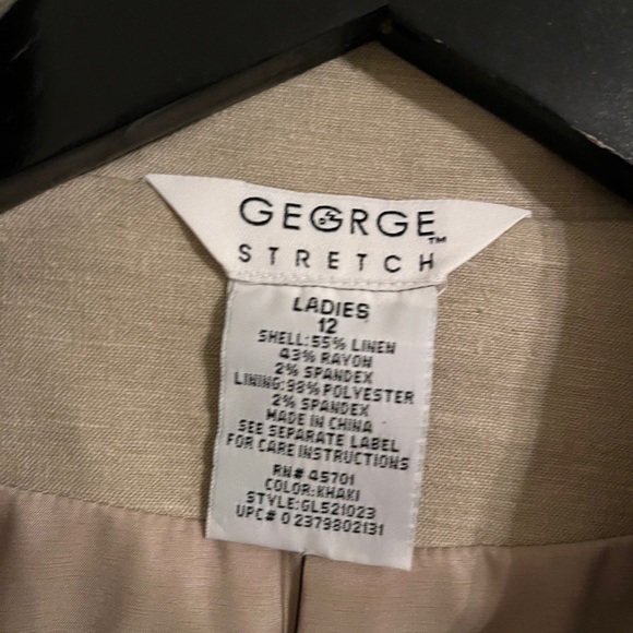 George Women’s Stretch Linen Long Sleeve Jacket/Blazer. Button/Tie Closure. NWT. - Picture 3 of 3
